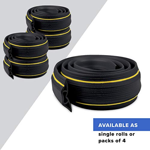 (4-Pack) 6.5 Feet Heavy Duty Cable Protector + Cord Cover - 3 Cord Channels - Durable Black Pvc Is Flexible, Odor Free, Easy To Unroll - Conceal Wires At Home, Office, Warehouse, Workshop, Concerts #TOP1