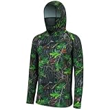 BASSDASH UPF 50+ Men’s Hunting Shirts with Mask Long Sleeve Camo Fishing Hoodie