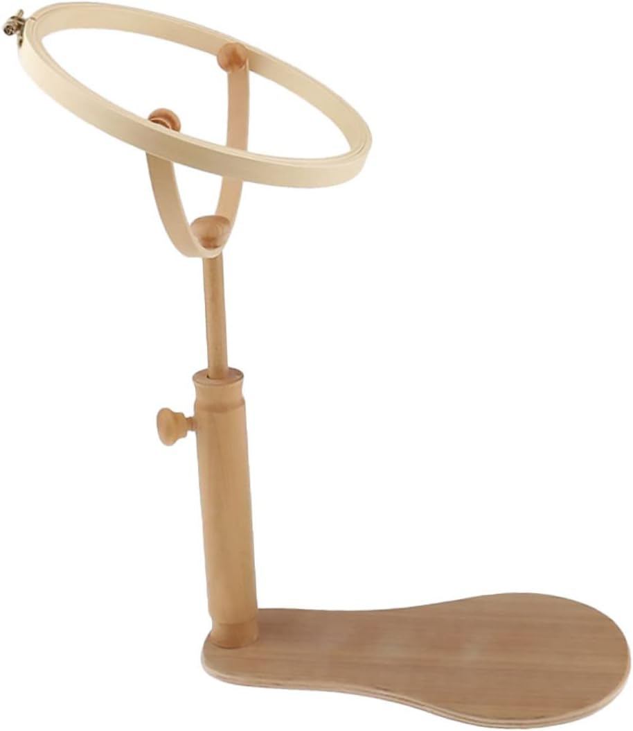 CORHAD Adjustable Wooden Embroidery Rack with Rotary Feature Beech Wood Cross Stitch Stand for Needlework Quilting and Craft Projects