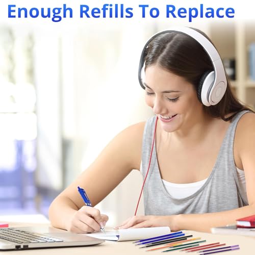 30 Stück Radierbare Ersatzminen, Kompatibel Mit Legami, Spitze 0,7mm, Höhe 13 cm,- Blau, Schwarz, Rot, Grün, Lila, Orange - Gelschreibermine Radierbar, Minen für Legami Radierbare Stifte