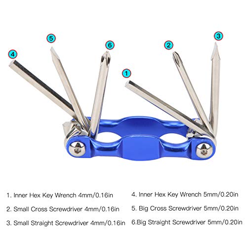 6 Em 1 Ferramenta De Reparo De Bicicleta Dobrável Kit De Ferramentas De Reparo De Ciclismo Chave Hex