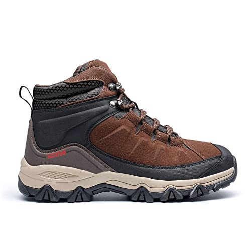 NORTIV 8 Men's Waterproof Winter Hiking Boots Outdoor Trekking Mid Backpacking Mountaineering Shoes,Size 6.5 Brown SNHB2210M