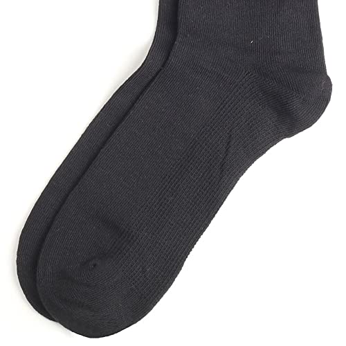 Cotton Day Women's Soft Combed Cotton Knee High Long Socks Black White Gray Navy 3 Pack S/M Black #TOP3