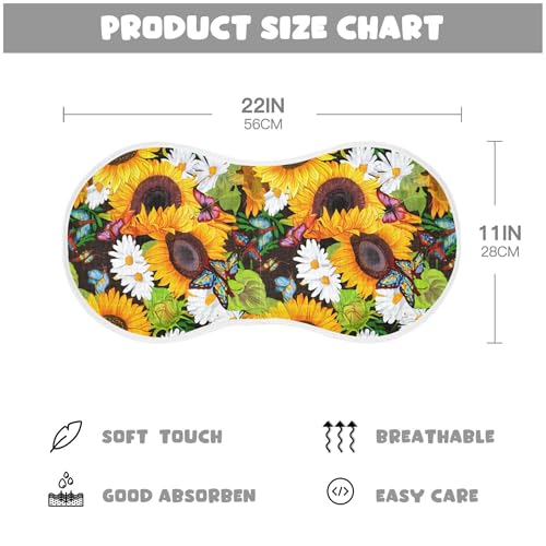 xigua Watercolor Sunflowers Baby Burp Cloths for Newborn Boys and Girls 4 Pack, Soft & Absorbent Cotton Baby Burp Cloth, Baby Washcloths, Newborn Towel, Burp Rags4
