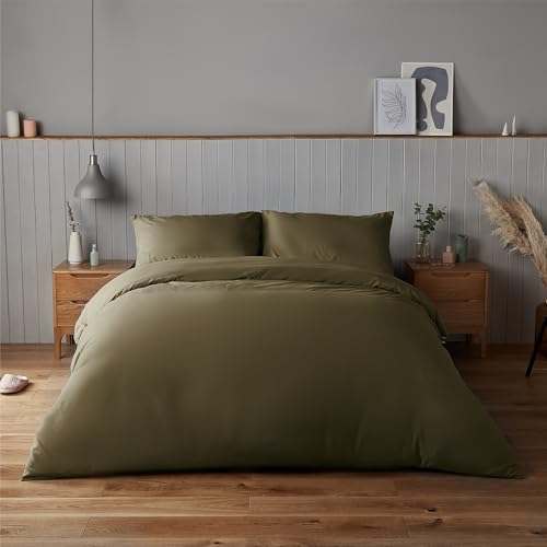 Juego de edredón Silentnight King textil hogar suave oliva 2