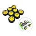 8PCS Toy Car Wheel Toy Car Rubber Tire Wheel with Metal Shaft Axles for RC Car Truck DIY Model Toy Building Project (2x34mm Yellow)