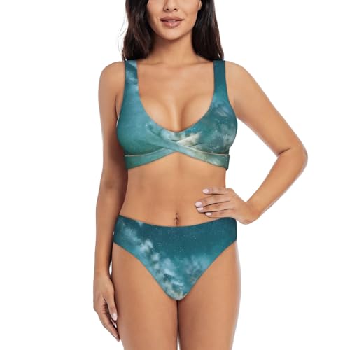 Bikini pour femme sans armatures confortable à motif croisé chic