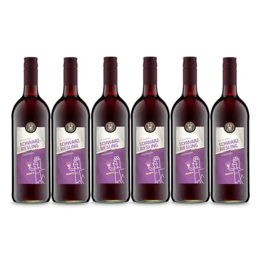 Schwarzriesling halbtrocken Literwein – 6 Flaschen à 1 L – fränkischer Rotwein, Qualitätswein aus Franken | Vier Schoppen (GWF)