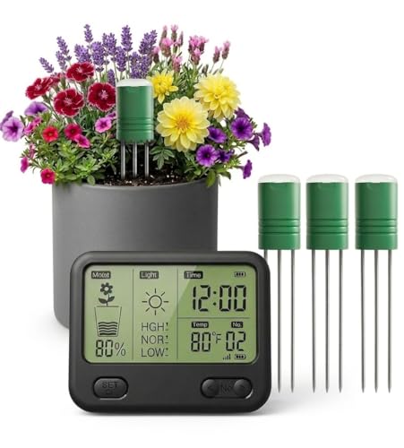 VODESON Soil Moisture Meter for Plants, Multi-Zone Wireless Soil Test
