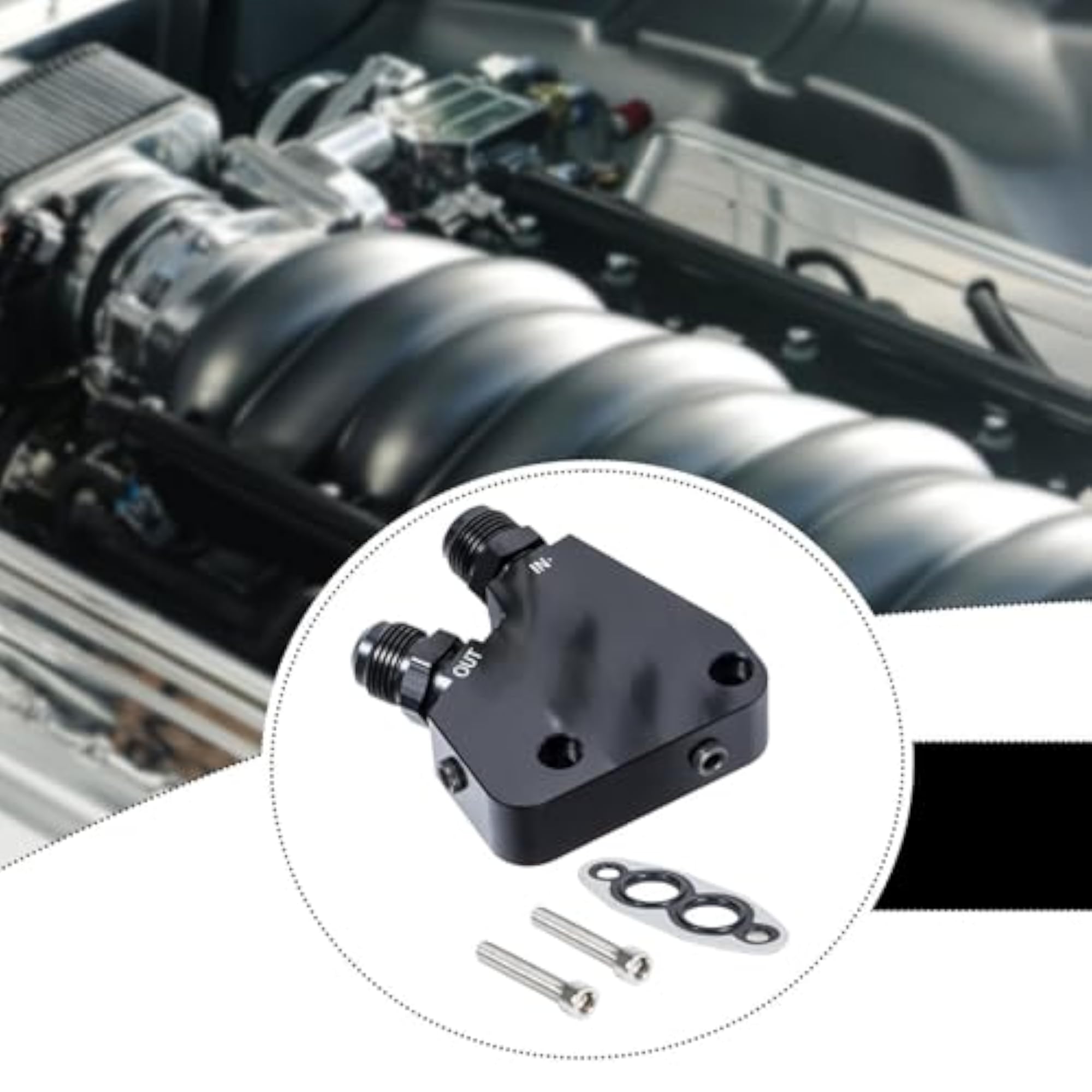 Engine Oil Cooler Adapter Kit, Aluminum Alloy Components