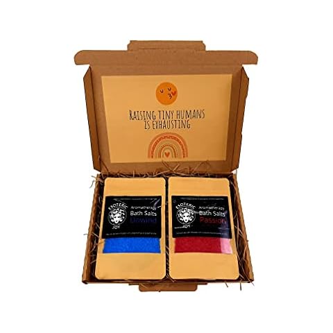 Little Box of Big Ideas - Bath Salt Gift Set with Raising Tiny Humans Message - Relaxing Spa Gift - Pamper Bath Gift Set- Letterbox Gift - Self Care Gift - Stress Relief - Parents Gift Cover