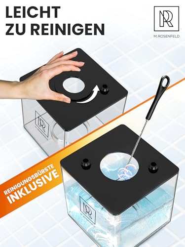 M. ROSENFELD Shisha Set Komplett To Go mit Tasche & Premium Zubehör – Kopf Set mit HMD, Mundstück, Aluminium Tauchrohr, Diffusor & Acryl Bowl Schwarz 1 Schlauch