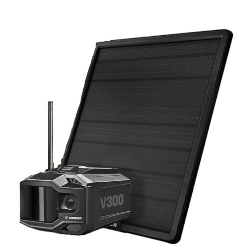 Vosker V300 Ultimate 4G-LTE Autonomous Outdoor Security Camera with External Solar Panel | High-Capacity 15,000 mAh External Solar Power Bank | SIM Cards Included | No WiFi Needed | Live Streaming
