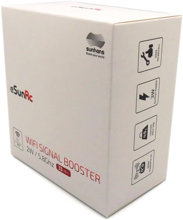 eSunRC SH-RC58G2W 5.8GHz 2000mW 33dBm WiFi Signal Booster UAV WiFi Amplifier Repeater Extender for Drone, IP Camera, Mini Size, Only 46g
