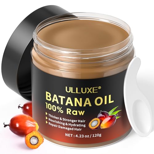 Raw Batana Oil for Hair Growth, Organic Dr. Sebi Batana Hair Oil from Honduras for Thicker Hair, Unrefined Cold Pressed Batana Hair Mask for Men & Women, Enhances Hair Thickness, Reduce Hair Loss