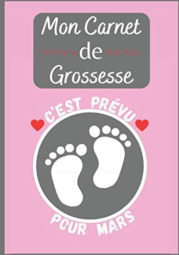 Mon Carnet de Grossesse : C'est prévu pour Mars.: Journal de grossesse à compléter, livre de grossesse et album de grossesse - Cadeau Femme Grossesse - 18 x 25cm 104 pages.