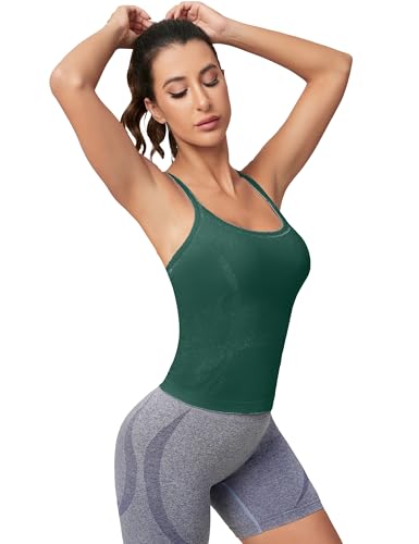 Image of MathCat Workout Tank Tops for Women with Built in Bra, Sleeveless Gym Tops Seamless Racerback Athletic Yoga Shirts