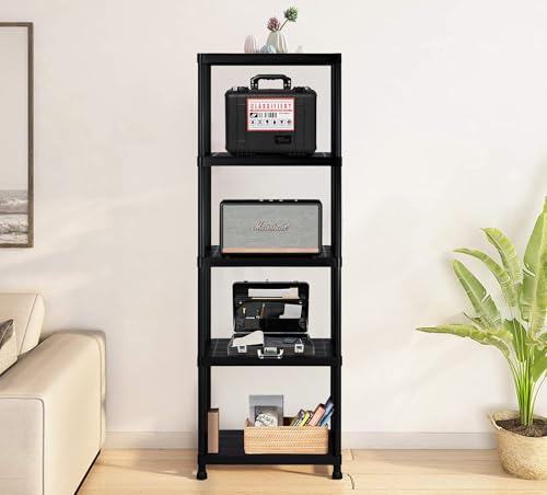 Pack 2 estanterías de plástico modulares 170x60x30 cm con 5 baldas Resistentes Cada una | Almacenaje Ideal para Interior y Exterior: Garaje, trastero, jardín, Oficina | Montaje sin Herramientas - imagen 2