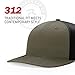 Richardson Unisex 312 Twill-Back Trucker Adjustable Backstrap Baseball Cap, Split Brown/Khaki, One Size Fits Most