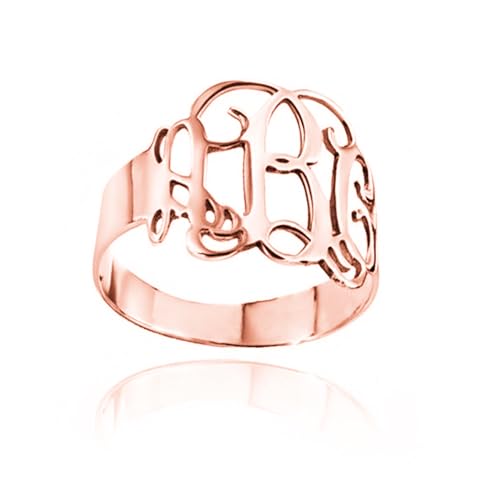 Sterling Silver Rings - Customize Initials Name Ring Personalized Jewelry