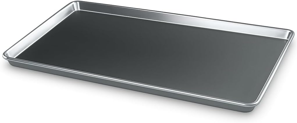 Full Size Aluminum Sheet Pan, 19 Gauge Wire Rim, 18 x 26 Inch, Silver, 12 Pack, Freezer and Oven Safe, for Commercial Baking