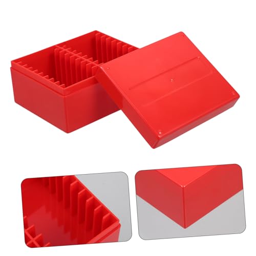 Caja organizadora de monedas portátil rojo 20 piezas miniatura 7