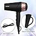 JOYYUM 1875W Professional Hair Dryer with Concentrator Negative Ionic Conditioning - Powerful, Lightweight, Fast Blow Dryer with Cool Shot, 2 Speed and 3 Heating, Black and Rose Gold