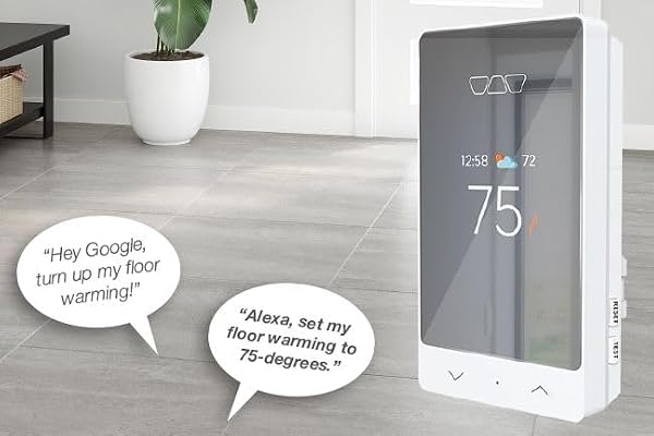 Schluter Ditra-Heat-E-RS1 Smart Thermostat with Floor Sensors, Energy Tracking, GFCI Protected - Ideal for Home Floor Heating - Mirror-Finish, App Control, Voice Assistant Compatible - DHERT105/BW by Schluter - Image 4