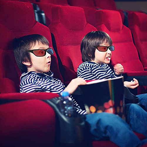 EXCEART Óculos 3D dimensionais para TV e filme, 10 unidades, armação preta, vermelho, azul, tamanho
