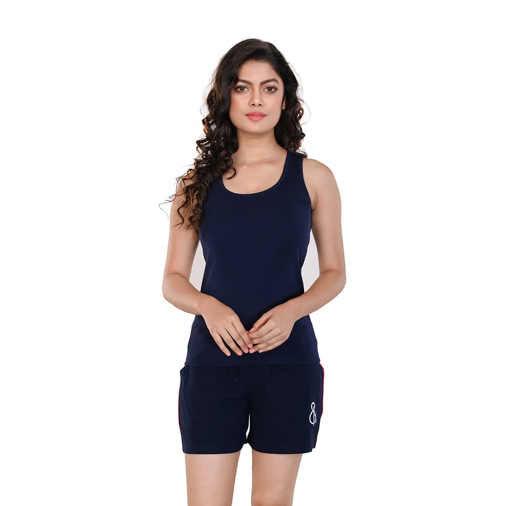 styleaone Women's Cotton Solid Top and Shorts Set Pack of 1-picture-33