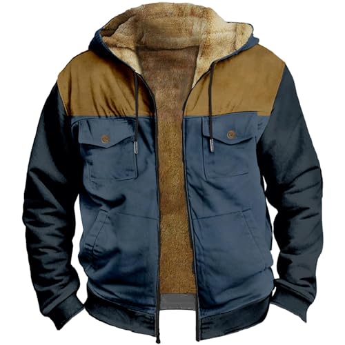 Veste à capuche chaude en polaire pour hommes, manteau d'hiver épais grande taille 5XL