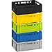 Produktbild BURI 5x Fleischkiste E2 Metzgerkiste 60x40x20cm lebensmittelecht, robust, stapelbar - Universal Bunte Lagerkisten Eurobox aus Deutschland, Bunt gemischt