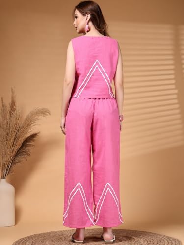 Image of JAIPURFAME Women's Trendy V-Neck Waistcoat With Trousers, Stylish Formal Two-Piece Outfit,Women's Smart Formal Wear Set
