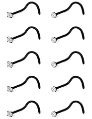 black,screw nose studs