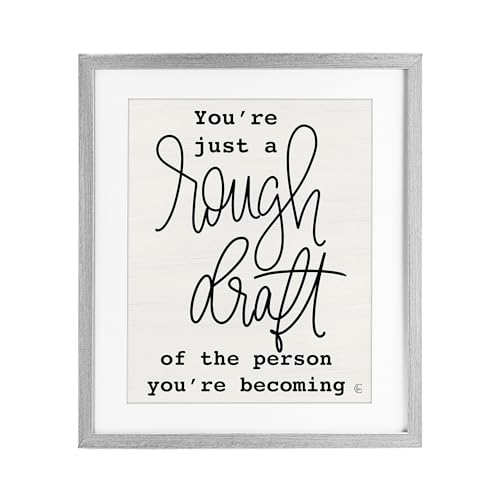 Stupell Industries 'Rough Draft Of Person'�A�t���[���v�����g�A���_�[�K���X�A�O���[�A13 x 16�C���`�A�|���₷�����A�č����AFearful Made Creations