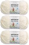 Bernat Baby Blanket Vanilla Yarn - 3 Pack of 100g/3.5oz - Polyester - 6 Super Bulky - 72 Yards - Knitting/Crochet