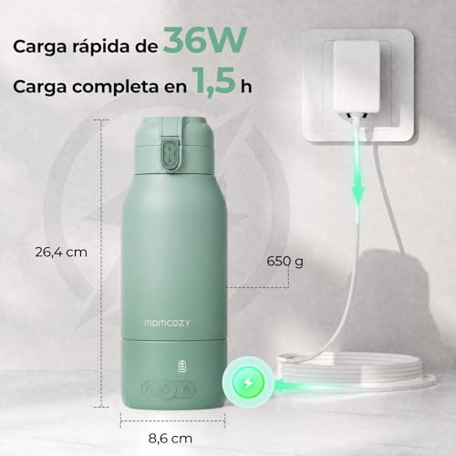 Miniatura 5 de Momcozy Mw05 Calienta Biberones Portátil, 500 Ml, 24 Usos Por Carga