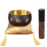 ViLoSa Tibetan Singing Bowl Set — Meditation Sound Bowl Handcrafted in Nepal with Striker & 2PC Cushion -ENHANCES YOGA, MEDITATION, PRAYER Mindfulness, and Stress Relief Unique Spiritual Gifts (5.2