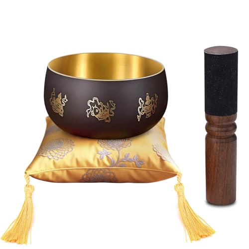 ViLoSa Tibetan Singing Bowl Set — Meditation Sound Bowl Handcrafted in Nepal with Striker & 2PC Cushion -ENHANCES YOGA, MEDITATION, PRAYER Mindfulness, and Stress Relief Unique Spiritual Gifts (5.2