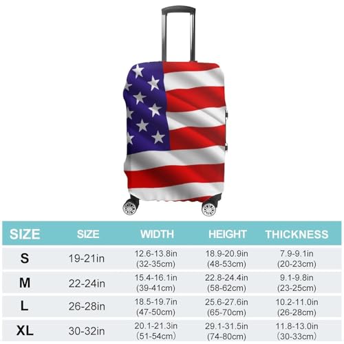 Washable Luggage Cover Protector Suitcase Anti Scratch Covers Travel Luggage Cover Suitcase Protector (Red Blue White American Flag (57))2