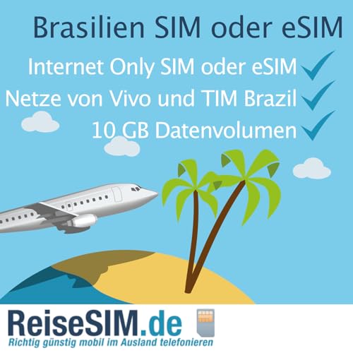 Tarjeta SIM de Internet para Brasil con 10 GB de datos y conectividad 4G/5G válida por 30 días