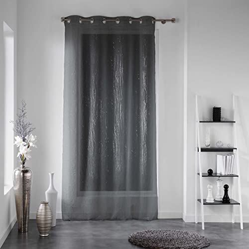 Douceur d'Intérieur 1624702 FILIANE Panneau à œillets Polyester Anthracite 140 x 240 cm