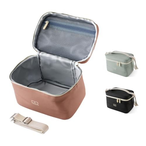 MONBENTO - Sac Repas Isotherme Arctic rose Moka - Petite Glacière Portable pour Lunch Box, Gourde & Accessoires Déjeuner – Lunch Bag 5L avec Sangle...