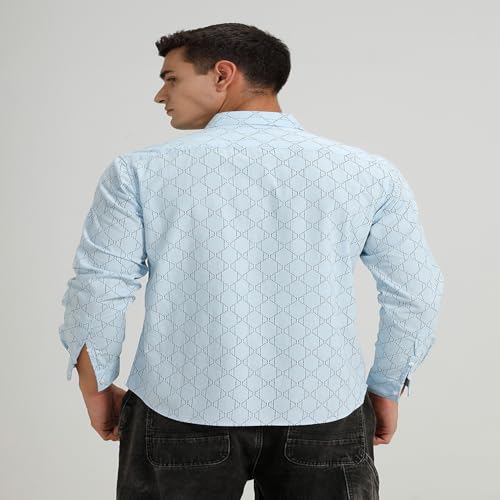Image of BASICS Cotton-Linen Blended Men's Shirt | Slim Fit | Everyday Smart Casual Wear | Full Sleeve
