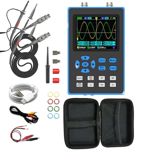 DSO2512G Oscilloscope, 2 Channel Signal Generator with 2.8" Backlit LCD Display, 120Mhz Bandwidth, 500MSa/s Sampling Rate, XY/YT/Roll, Auto/Normal/Single Trigger, FFT Spectrum, ARM & FPGA