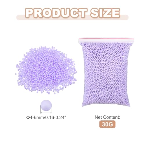 Bolas de espuma de 4 a 6 mm mini cuentas moradas de poliestireno resistente para manualidades 3