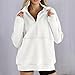 MaMiDay 3/4 Zip Pullover Womens Quarter Zip Pullover Women Mock Neck Oversized Sweatshirts Casual Trendy Workout Hoodies Fall Fashion Outfits White