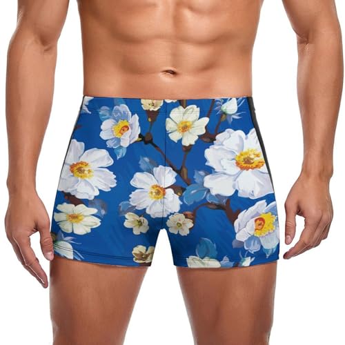 Maillot de bain homme Fleur Blanche idéal pour vos vacances à la mer