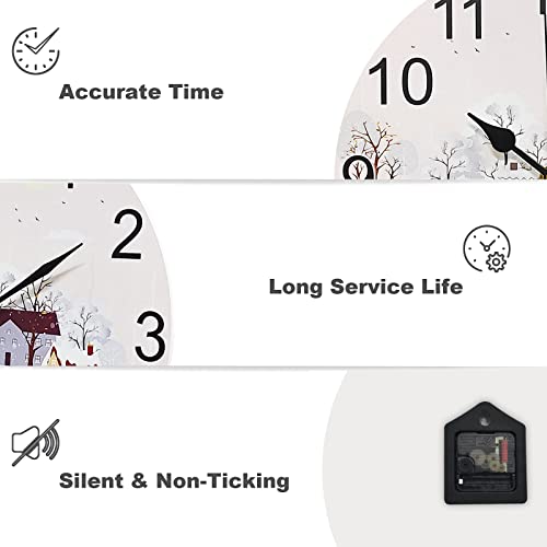Mulbozy Wall Clock Silent Non-Ticking, Acrylic Wall Clocks Battery Operated, 10 Inch Coffee Clock For Kitchen Wall, Christmas Clocks For Living Room Decor, Bedroom Decor, Office Wall Decor #TOP1