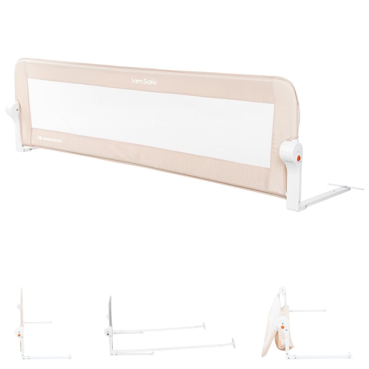Kikkaboo protezione il letto Sono sicuro 150 cm pieghevole protezione il letto, colorazione:marrone chiaro